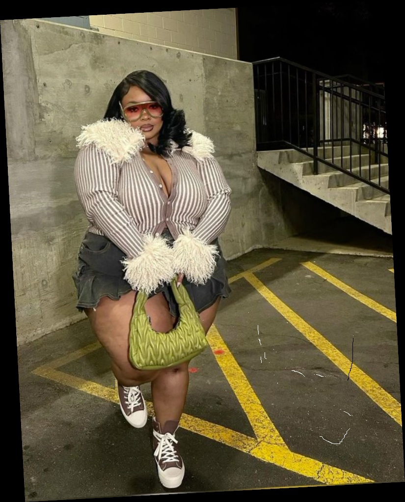 For this fall, I put together this list of some awesome fits for the beautiful plus size queens 3 A plus size woman wearing Beige and brown striped cardigan with faux-fur collar and cuffs Black denim mini skirt Brown high-top sneakers with white soles Olive green quilted handbag Oversized tinted sunglasses