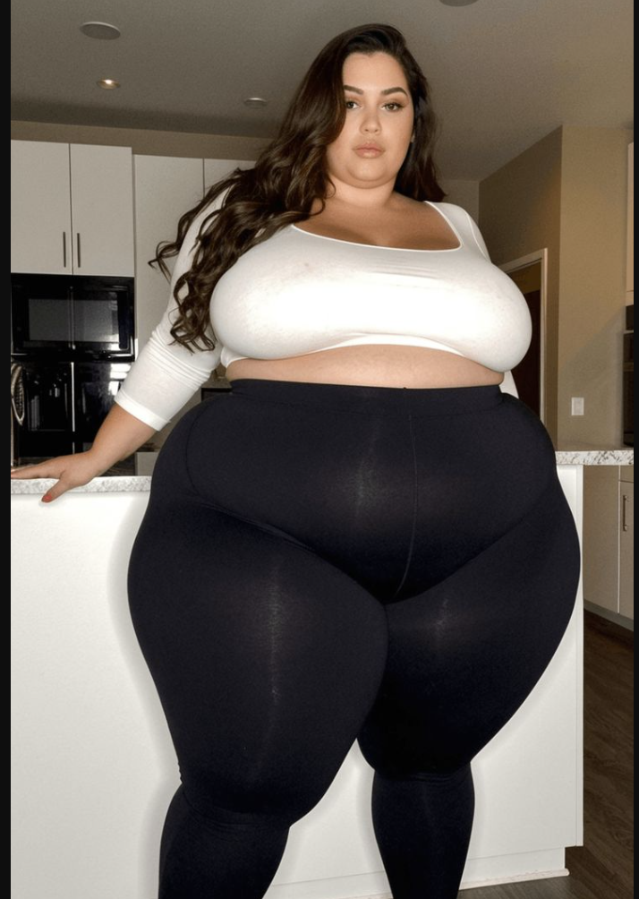 A plus size woman wearing White scoop-neck cropped top with three-quarter sleeves

Ultra-high-waisted black opaque leggings