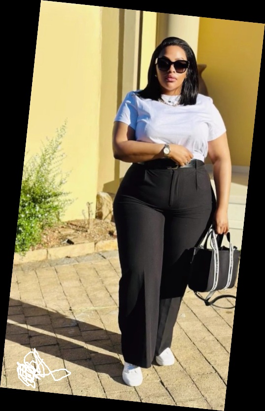 A plus size woman in an Elevated Basics workwear